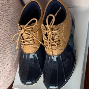 Tommy Hilfiger Navy and Tan Duck Boots